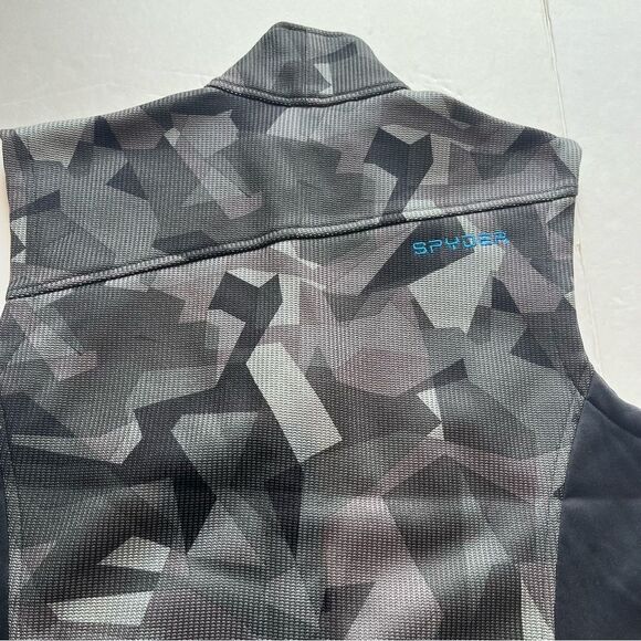 Spyder Men's Black and Gray Vest Full Zip Blue Trim Size Medium - Picture 9 of 9
